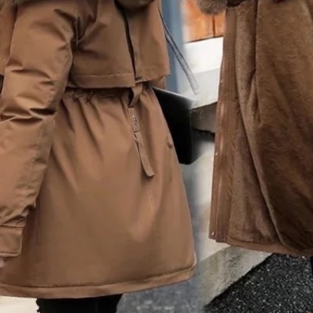 61.LAST 1!CLEARANCE water resistant Brown Fleece lined Wind Breaker parka coat - Picture 4 of 8